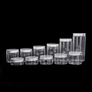 Vente flash : pot en PET à large ouverture avec couvercle, 60 ml à 1000 ml, pot en PET ambré à large goulot, taille cosmétique, pots à crème en plastique avec bouchon argenté - Product Image 6