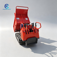 Mini-dumper sur chenilles de 0,8 tonne avec benne basculante hydraulique pour le transport en montagne, dans les vergers et sur les fermes