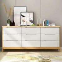 Meubles de chambre à coucher nordiques commode de luxe en chêne massif à 9 tiroirs planches latérales en bois tiroirs de coffre modernes pour la maison hôtel