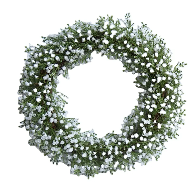 Venta caliente Suministro de fábrica Flores artificiales White BabysBreath Gypsophila Corona para Decoración