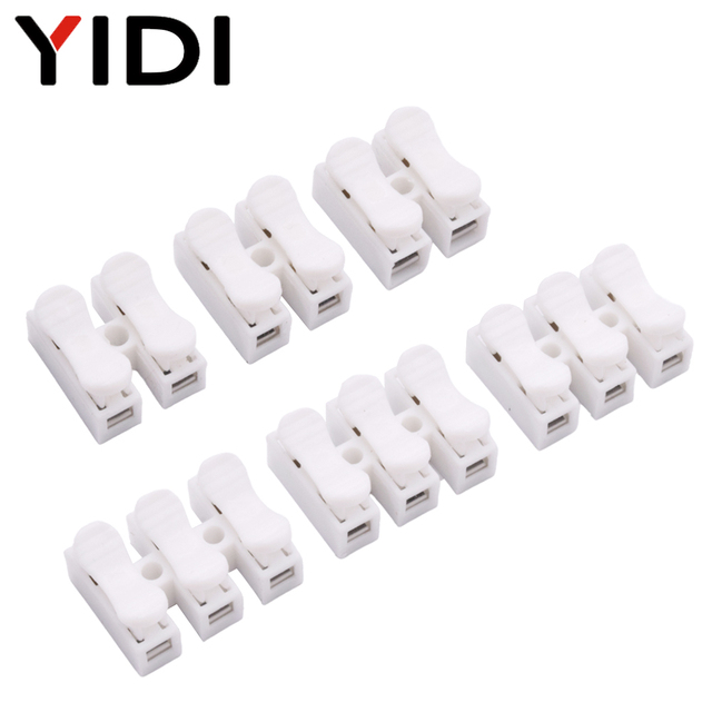 CH2 CH3 Quick Splice Lock Spring Wire Connector 2 3 Pins LED Strip Light Wire Connector Push Electrical Cable Connecting
