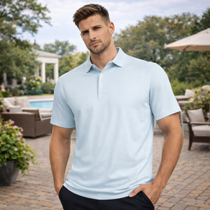 Polo de luxe pour homme, anti-rétrécissement, respirant, athlétique, 88 % polyester, 12 % élasthanne, 170 g/m², séchage rapide, logo personnalisé - Product Image 1