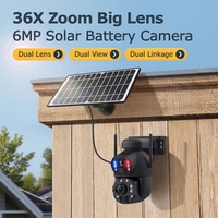 Caméra PTZ solaire CONDA avec zoom optique 36x, 6MP, 4G WiFi, CMOS, IP66, vision nocturne, grand angle, détection de mouvement, audio bidirectionnel, SD/Cloud