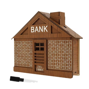Hucha con Forma <span class=keywords><strong>de</strong></span> <span class=keywords><strong>Casa</strong></span>, Diseño Elegante y Gran Capacidad, Caja <span class=keywords><strong>de</strong></span> Ahorros <span class=keywords><strong>de</strong></span> Madera - Product Image 6