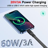 Cable Plano USB-A a USB-C, Carga Rápida de 3A y Transferencia de Datos para Banco de Energía, iPad Pro, iPhone 15/16/17