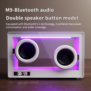 Good Quality DK M9-2 2 <strong>Loudspeakers</strong> Transparent Wireless Bluetooth Speaker with LED Clock Display TF Card Playback - Product Image 5