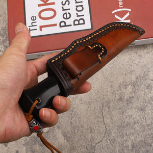 سكين Puukko بشفرات ثابتة مع سكين إنقاذ من الجلد ، فواصل من النحاس الأصفر G10 الأسود المقترن على الأرجح بالعاج - Product Image 5