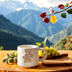 Cagnolino goffrato e zampa decalcomania in ceramica <span class=keywords><strong>tazza</strong></span> con manico di colore bianco <span class=keywords><strong>tazza</strong></span> <span class=keywords><strong>da</strong></span> tè Latte tazze <span class=keywords><strong>da</strong></span> caffè - Product Image 3