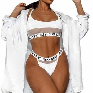 Nouveau Sexy romantique femmes soutien-gorge ensemble Transparent creux lettre sport soutien-gorge Sexy string costume pour les femmes - Product Image 4