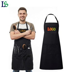 Tablier de cuisine en polyester résistant à l'eau, personnalisé avec logo, pour salon de coiffure, barbier, esthéticienne, manucure, cuisine, chef - Product Image 1