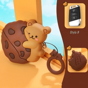 เคสป้องกันซิลิโคนน่ารักสำหรับ VW Jetta <span class=keywords><strong>GTI</strong></span> Passat Golf Tiguan ลายหมีออกแบบกุญแจสำหรับอุปกรณ์เสริมกุญแจรถ - Product Image 2