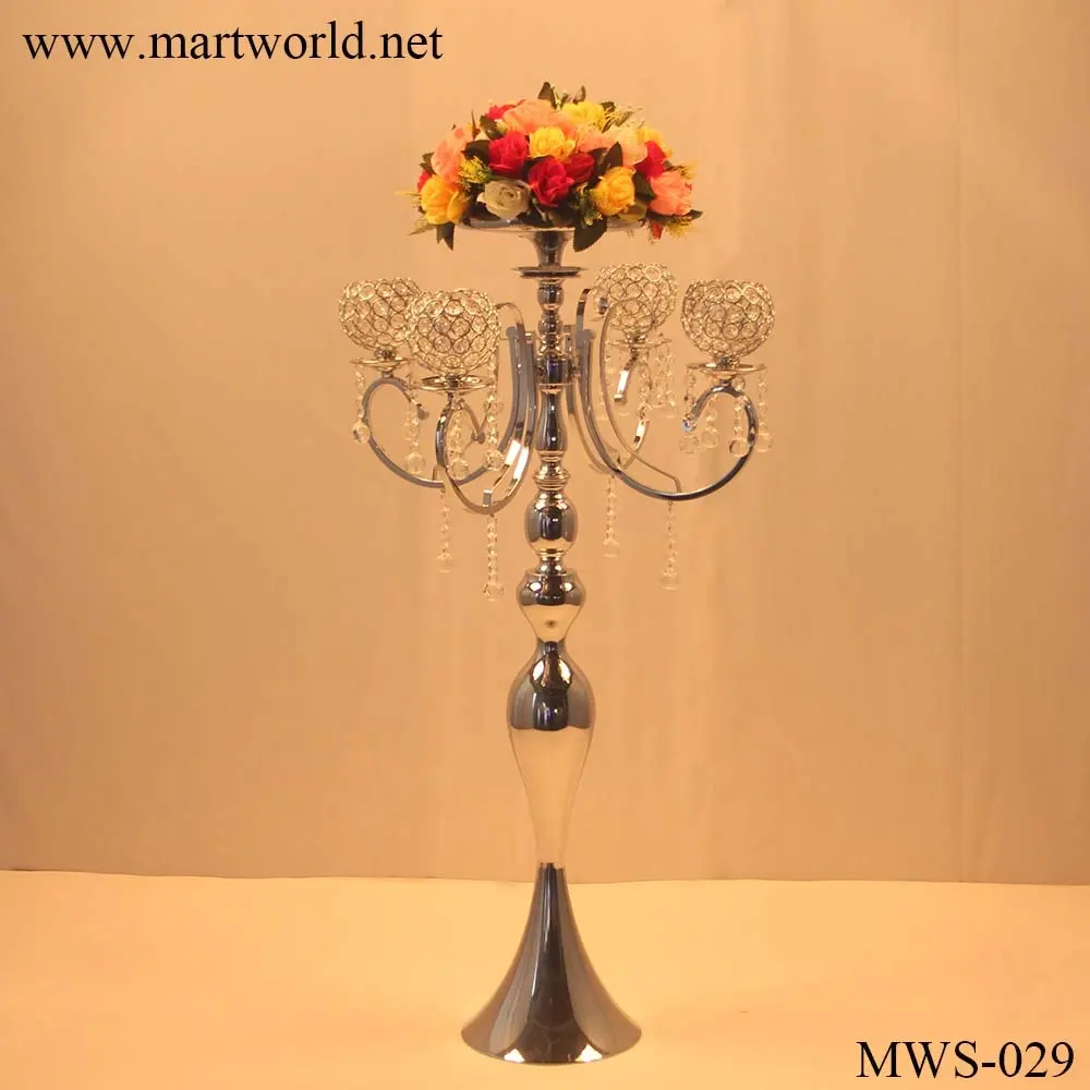結婚式のセンターピースのためのクリスタル燭台の柱結婚式の装飾結婚式の花瓶燭台柱の通路 (MWS-029)