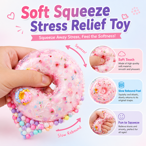 <b>Large</b> Donut Squishy Toy Soft Squeeze Stress Relief Toy Candy <b>Pillow</b> Packaging Assorted Colors for Wholesale - Product Image 3