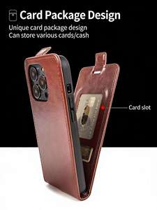 Étui de téléphone en cuir PU de qualité supérieure avec emplacements pour cartes, coque double couche, protection intégrale, aimant puissant pour iPhone 16/17 <span class=keywords><strong>Pro</strong></span> Max - Product Image 3