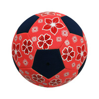 Ballon de football de plage en néoprène SBR/RB jaune et noir, taille cinq, motif fleur de prunier, super léger, cadeau promotionnel, idéal pour les jeux