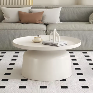 Tavolino <span class=keywords><strong>da</strong></span> Caffè Chic in Stile Crema, Tavolino Laterale Minimalista in Ferro, Set Tavolino <span class=keywords><strong>da</strong></span> <span class=keywords><strong>Tè</strong></span> per Soggiorno B&B - Product Image 3