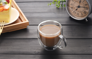 Classique Double Paroi Isolé <span class=keywords><strong>Cappuccino</strong></span> Latte Café En <span class=keywords><strong>Verre</strong></span> avec Poignée - Product Image 6