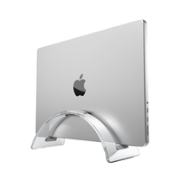 Support vertical pour ordinateur portable en acrylique poli sur mesure, organisateur gain de place, station d'accueil invisible pour MacBook, présentoir de bureau pour ordinateur portable