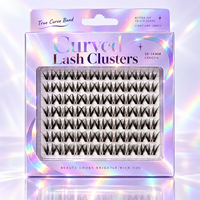 Yiernuo Clusters de cils mixtes à poils longs et effilés, pour un look naturel ou une soirée, avec bande fine et courbée, fournisseur de logos personnalisés