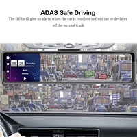Kamera mobil sistem Android 8.1, layar sentuh 12 inci, Media siaran, kaca spion 4G WiFi, kamera mobil 2 + 32GB, kamera dasbor ADAS 32GB