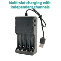 Chargeur de piles AA AAA USB HWD à 4 emplacements avec éclairage LED, certifié CE/ROHS, 1,2 V 800 mA, pour appareil photo, maison, bureau et voyage