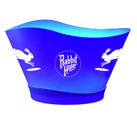 Seau à glace en plastique lumineux LED avec logo personnalisé, pour boîte de nuit, bar, fête, fabricant de bacs à boissons
