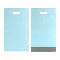 Sac postal en plastique de couleur bleu clair avec poignée sacs d'expédition en poly d'affranchissement de courrier de bonne qualité
