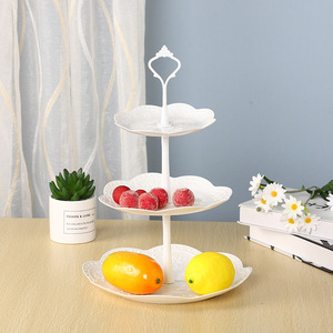 Soporte de Pastel de 3 Niveles, Plástico, para Servir <span class=keywords><strong>y</strong></span> Exhibir Frutas, Postres, Tartas, para Bodas - Product Image 2