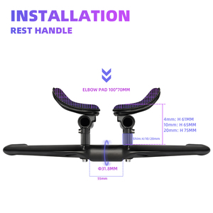 Guidon TOSEEK <span class=keywords><strong>TT</strong></span> haute performance pour vélos de route BMX, léger, ergonomique, avec collier de 31,8 mm, idéal pour le cyclisme professionnel et les contre-la-montre. - Product Image 3