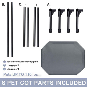 국경을 넘는 새로운 애완동물 캠핑 침대 소형견 접이식 침대 회색 옥스포드 천 스테인리스 스틸 탈착식 휴대용 소형 애완동물 침대 - Product Image 5