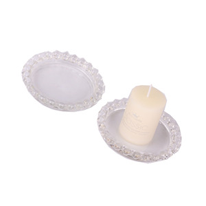 Petite assiette transparente en métal pour bougie parfumée, plateau en verre, porte-thé, porte-bougie en verre avec support en métal pour la cire - Product Image 5