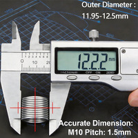 DIN8140 M10 2D Gewindepitch 1,5mm Vollgewindeter Rechtsgewinde-Einsatz aus 304 Edelstahl für Gewindereparatur