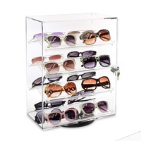 Présentoir en acrylique transparent de haute qualité pour lunettes et montures de lunettes de soleil, support organisateur, vente en gros d'usine, personnalisable