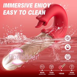 Cross-border femmina telescopico lingua leccare <span class=keywords><strong>G</strong></span> Dildo vibratore USB ricaricabile impermeabile 10 frequenze orgasmo masturbatore - Product Image 4