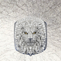 Bague Lion Glaçé Style Punk en Argent Sterling 925 Plaqué Or avec Moissanite VVS Certifiée GRA – Cadeau Homme, Bijou Hip Hop Animal Personnalisé