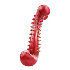 Çevre dostu doğal kauçuk komik tarzı köpek çiğneme oyuncakları köpek kemik oyuncak diş temizleme günlük kullanım için kapalı/açık kullanım köpek oyun Opp - Product Image 5