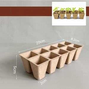 Plateau de semis de pâte biodégradable pour plantes de jardin <span class=keywords><strong>Bassin</strong></span> de tourbe réutilisable Plateau de semis respectueux de l'environnement Tasse de plantation de fleurs - Product Image 2