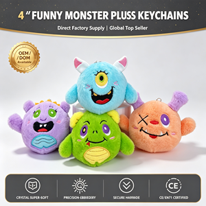 Llavero de peluche de monstruo suave y adorable de 4 pulgadas, muñeco de peluche de mini criatura, premio para máquina recreativa de centro comercial, proveedor directo, comprar en stock - Product Image 1