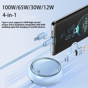 Bán Buôn 100W Có Thể Thu Vào <span class=keywords><strong>4</strong></span>-Trong-1 Xu Hướng Sạc 5A Nhanh Chóng Sạc USB Loại C Cáp Điện Thoại Phụ Kiện Sẵn Sàng Để Tàu Quà Tặng Logo 1 Trên - Product Image 3
