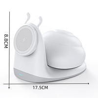 Chargeur sans fil magnétique en forme d'escargot 15W pour iPhones - Modèle Veilleuse W11 Cadeau créatif Vente en gros