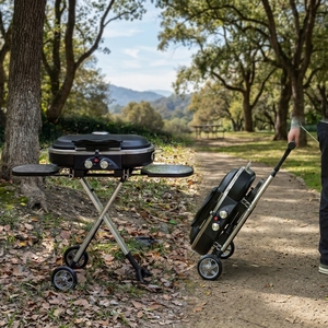 Barbecue à gaz portable pliable sans fumée pour camping et cuisine en plein air avec chariot pliant en acier inoxydable – Vente en gros - Product Image 1