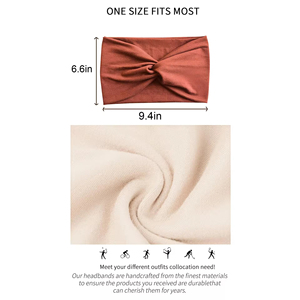 Diademas anchas para mujer, con nudo, antideslizantes, suaves, tipo turbante, accesorios para el cabello, estilo bohemio africano, de color liso. - Product Image 3