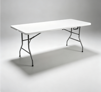 Table pliante de qualité commerciale pour l'extérieur, moderne, facile à transporter, durable, légère, en plastique, table de banquet, imperméable