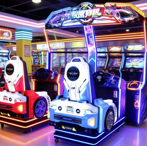 Machine d'arcade de course automobile LED au design moderne avec <span class=keywords><strong>volant</strong></span> à retour de force pour centre de jeux - Product Image 1