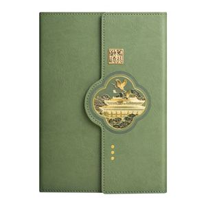 2026 High Quality Stylish Chinese-Style Trendy A5 Business Notebook Dowling Paper Faux Leather Cover <b>Gift</b> <b>Box</b> Set Work Souvenir - Product Image 1