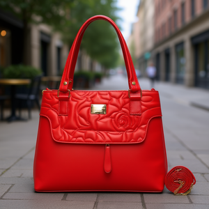 Sac à main en cuir rouge pour femme Fana Amelia M3737 avec fermeture à rabat matelassé pour usage quotidien - Product Image 2