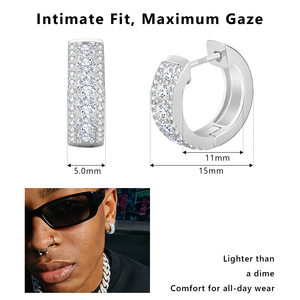 <span class=keywords><strong>Orecchini</strong></span> a Cerchio da Donna e Uomo in Argento Sterling 925 Placcato Oro 14K con Zirconia Cubica, Stile Catena Cubana, Idea Regalo di Compleanno - Product Image 4