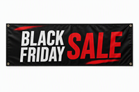 Bannière en polyester avec impression numérique, design durable, soldes du Black Friday