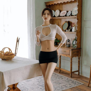 Vente <span class=keywords><strong>en</strong></span> gros Ensemble de lingerie Femmes Sexy Fashion Design Style Transparent Évider <span class=keywords><strong>Jupe</strong></span> courte Costume Vente <span class=keywords><strong>en</strong></span> gros Ensemble de lingerie - Product Image 4