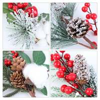 Nouvelles Décorations de Noël de Luxe : Bouquet de Fleurs de Poinsettia Rouges et Baies Artificielles en Soie pour Mariages, Fêtes, Célébrations et Décoration de Hall d'Hôtel